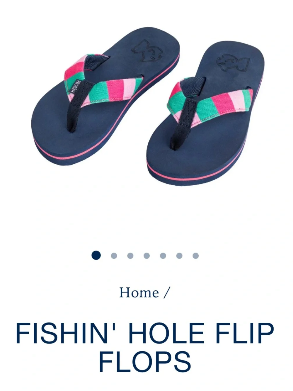 Prodoh Flip Flops with Pink & Green Striped Straps (size youth 4-5) NWT